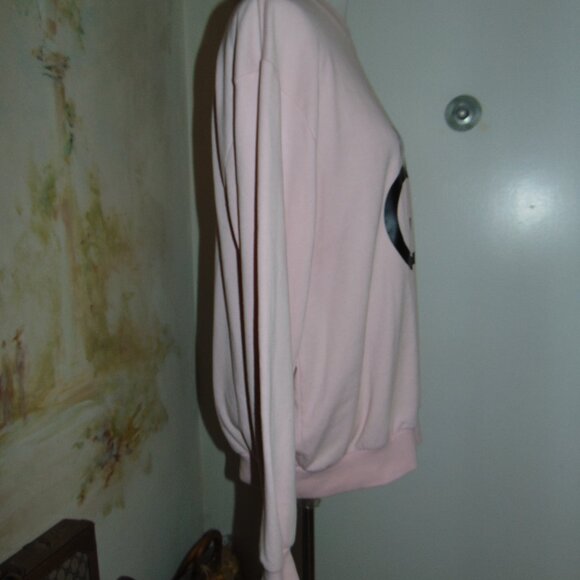 Kikillo Oversized GG Eyes Pink Sweatshirt Sweater Boyfriend Toon Face Medium - Picture 5 of 13